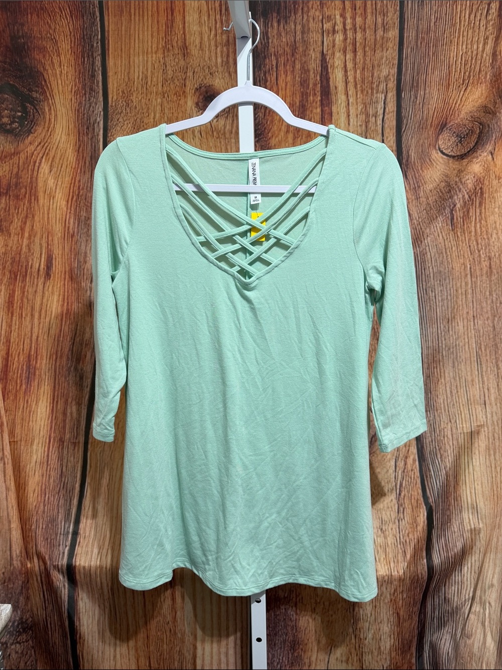 Zenana Premium Lattice Neckline Blouse Size M